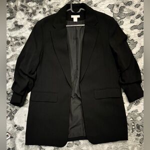 Black cropped arms, H&M boyfriend blazer